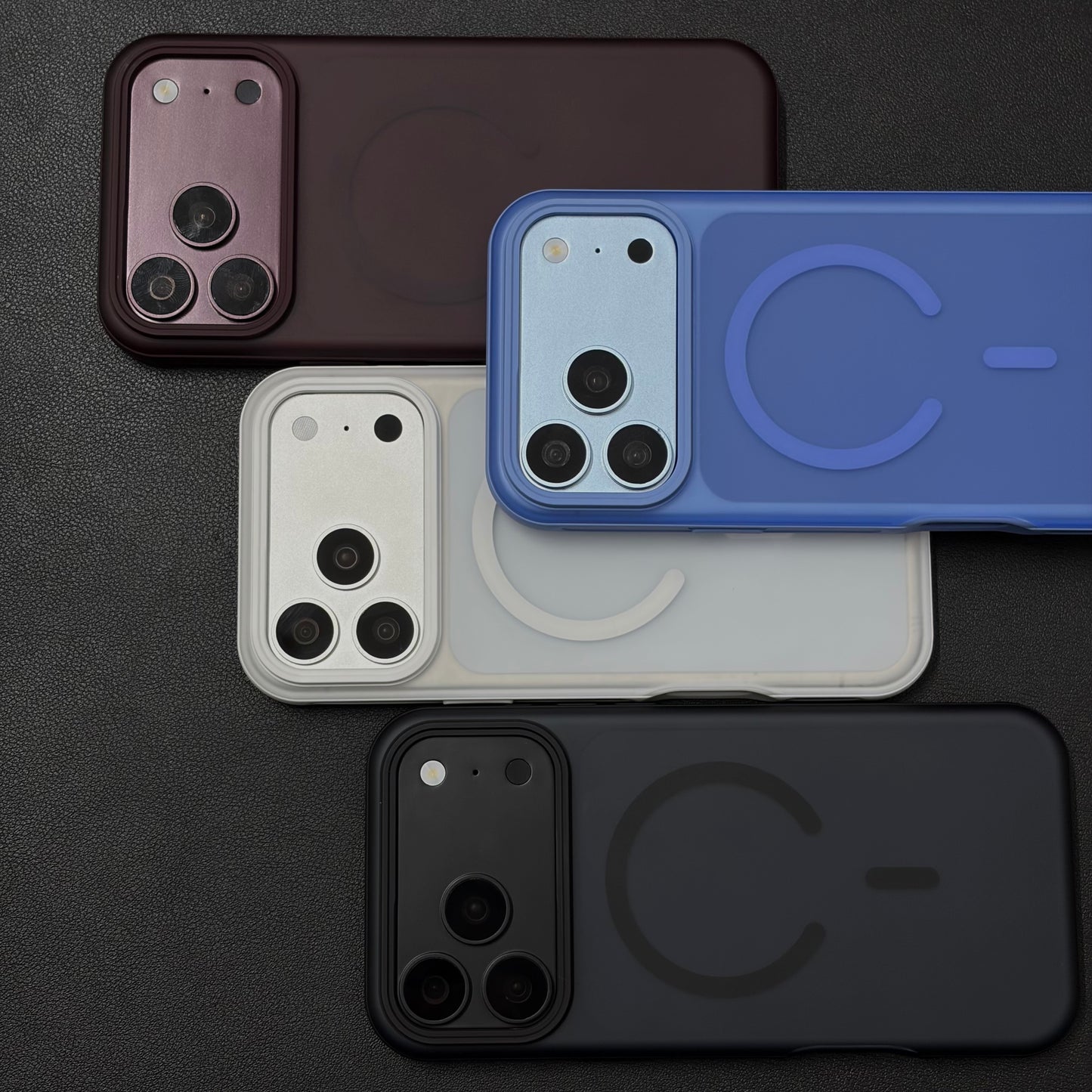 Frost Burgundy Shockproof Magnetic Case for iPhone