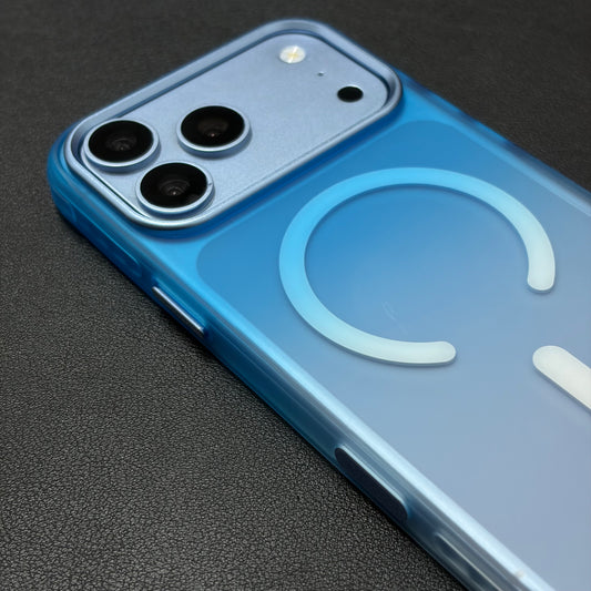 Frost Blue Gradient Shockproof Magnetic Case for iPhone