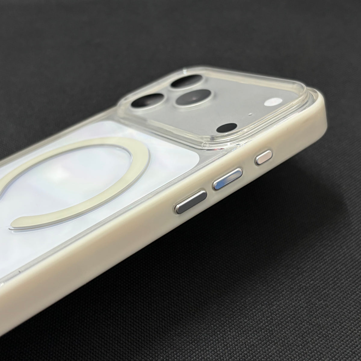 Premium White-Edge Magnetic Clear Case for iPhone