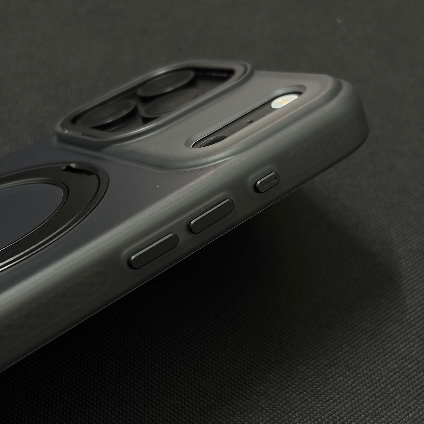 Premium Frosted Black 360° Rotating Magnetic Stand Case for iPhone