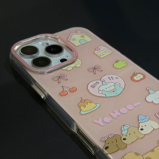 OXYGEN DOG PUPPY FRIENDS JELLY CASE-PINK