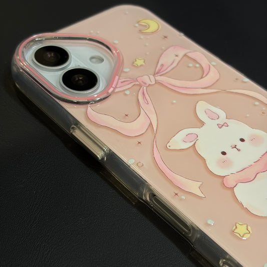 OXYGEN DOG RABBIT BOW JELLY CASE-PINK