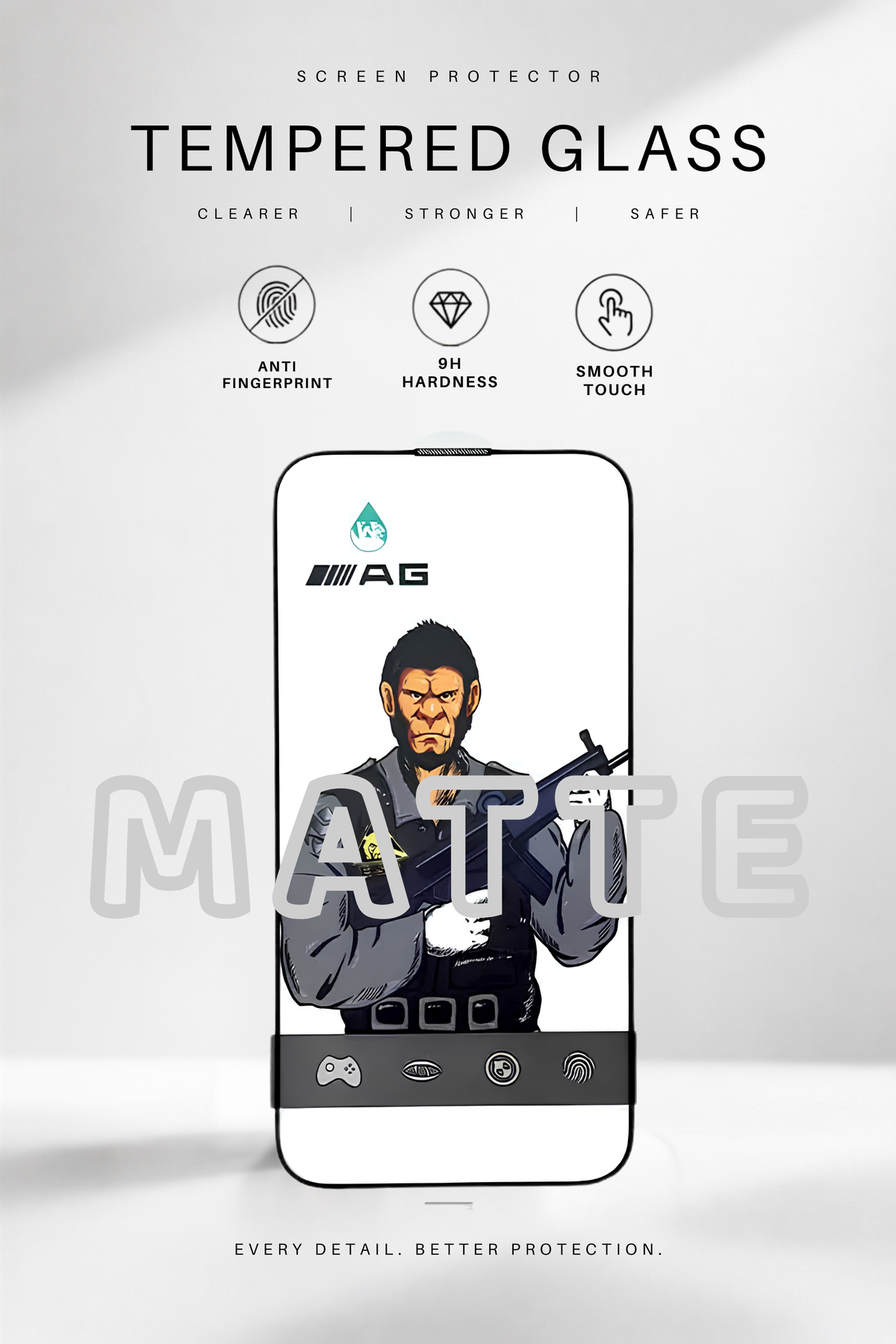 W'ELEMENT TEMPERED GLASS-MATTE(ANTI-FINGERPRINT)