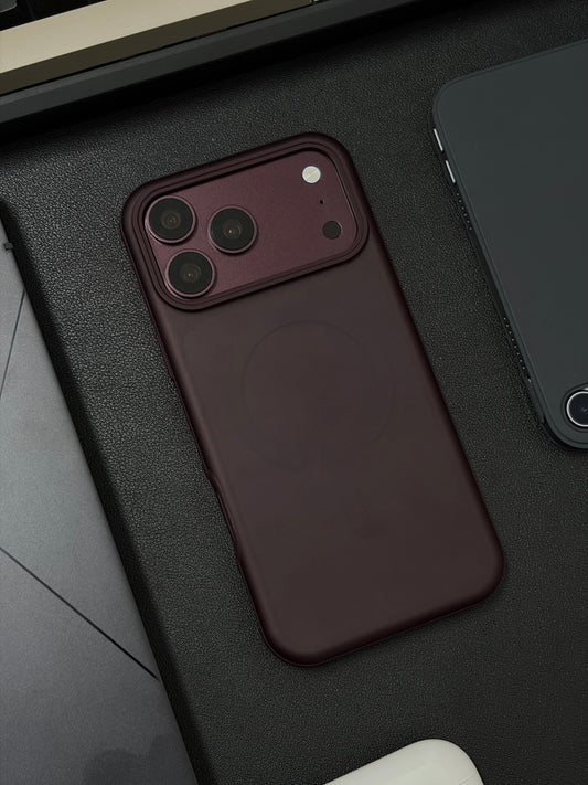 Frost Burgundy Shockproof Magnetic Case for iPhone