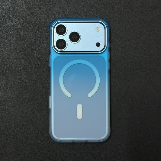 Frost Blue Gradient Shockproof Magnetic Case for iPhone
