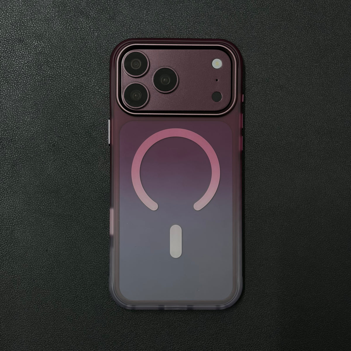 Frost Burgundy Gradient Shockproof Magnetic Case for iPhone
