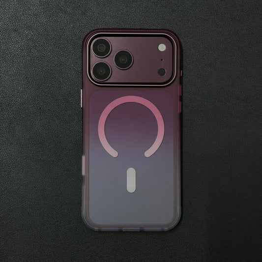 Frost Burgundy Gradient Shockproof Magnetic Case for iPhone
