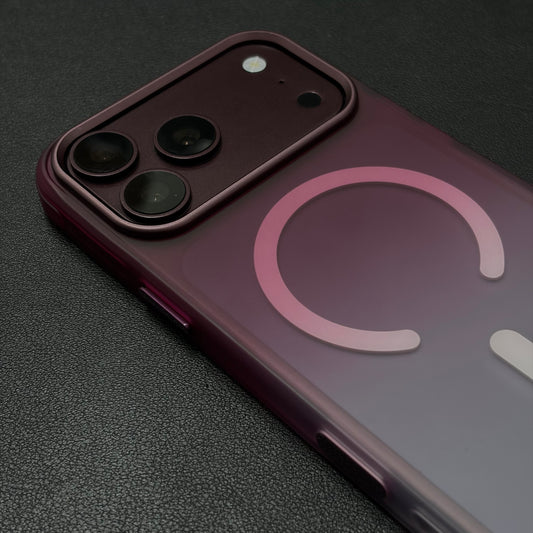 Frost Burgundy Gradient Shockproof Magnetic Case for iPhone
