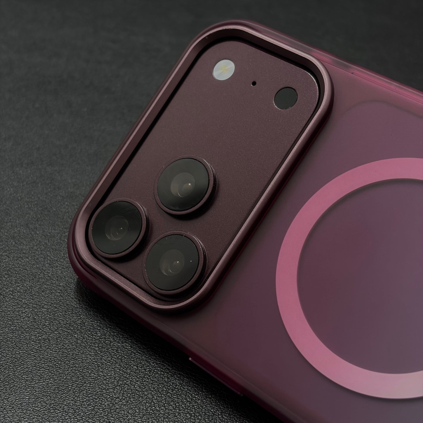Frost Burgundy Gradient Shockproof Magnetic Case for iPhone