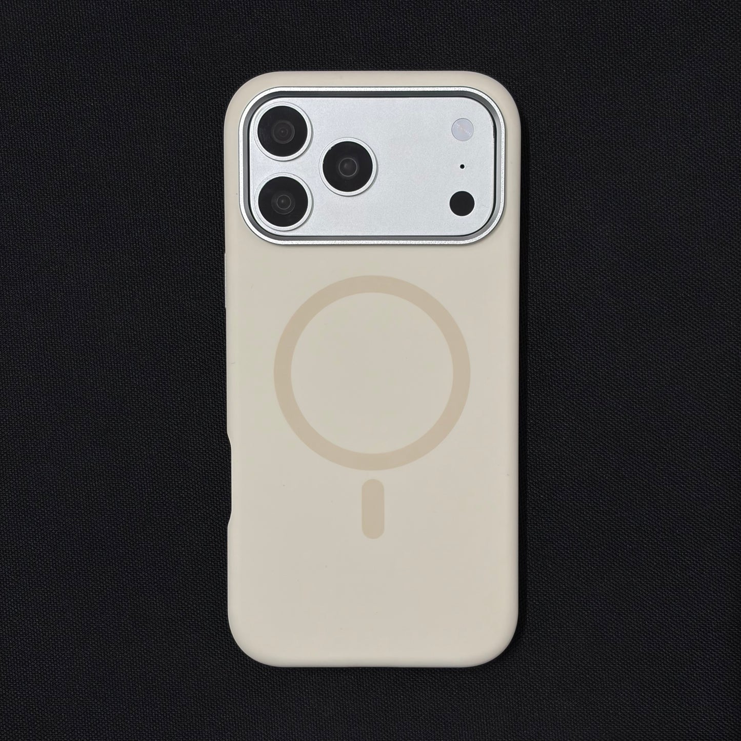 Premium Liquid Silicone Magnetic Case for iPhone - Cream