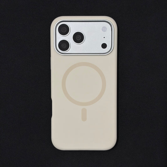 Premium Liquid Silicone Magnetic Case for iPhone - Cream