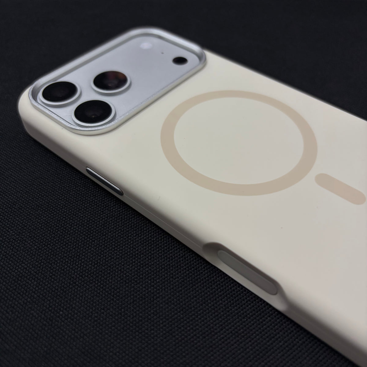 Premium Liquid Silicone Magnetic Case for iPhone - Cream