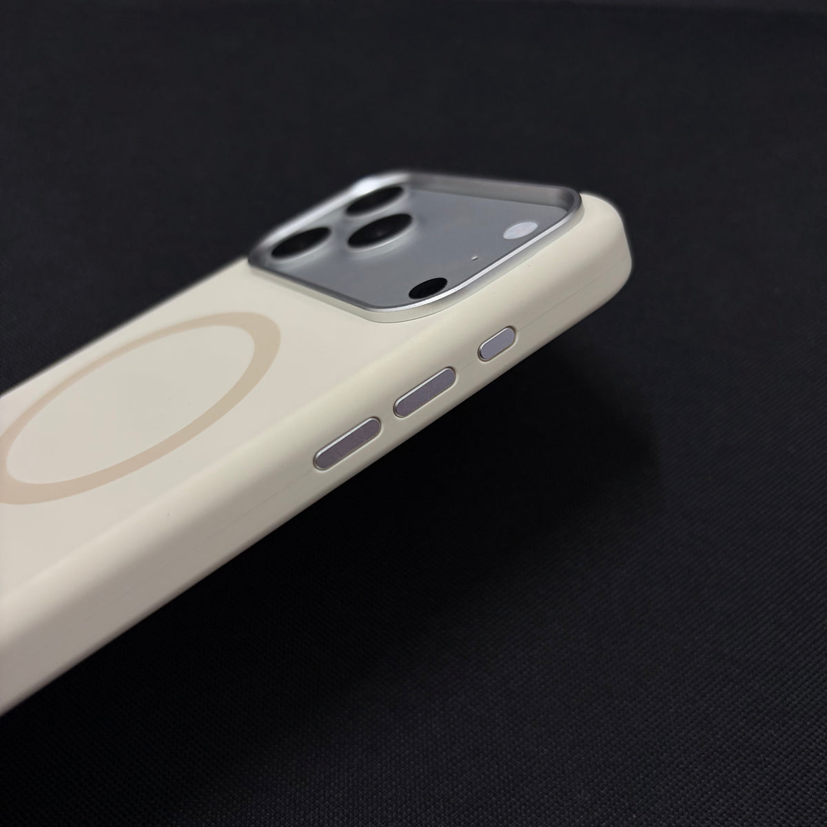Premium Liquid Silicone Magnetic Case for iPhone - Cream