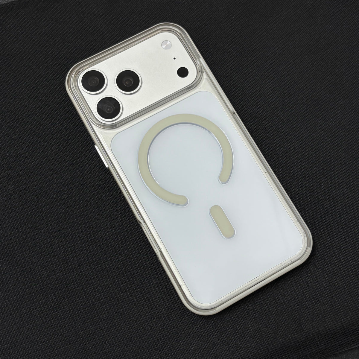 Premium White-Edge Magnetic Clear Case for iPhone