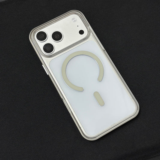Premium White-Edge Magnetic Clear Case for iPhone