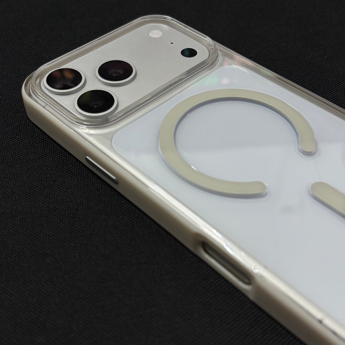 Premium White-Edge Magnetic Clear Case for iPhone