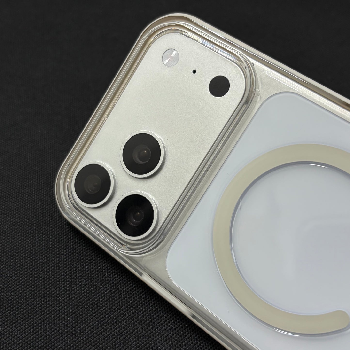 Premium White-Edge Magnetic Clear Case for iPhone