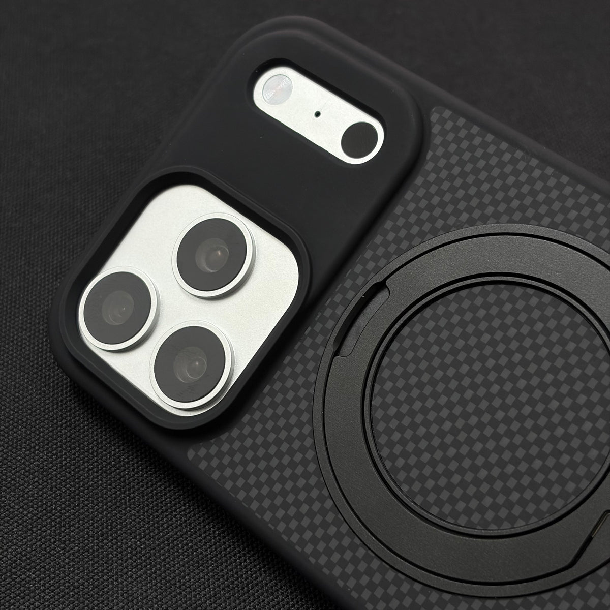Premium Black Checkerboard 360° Rotating Magnetic Stand Case
