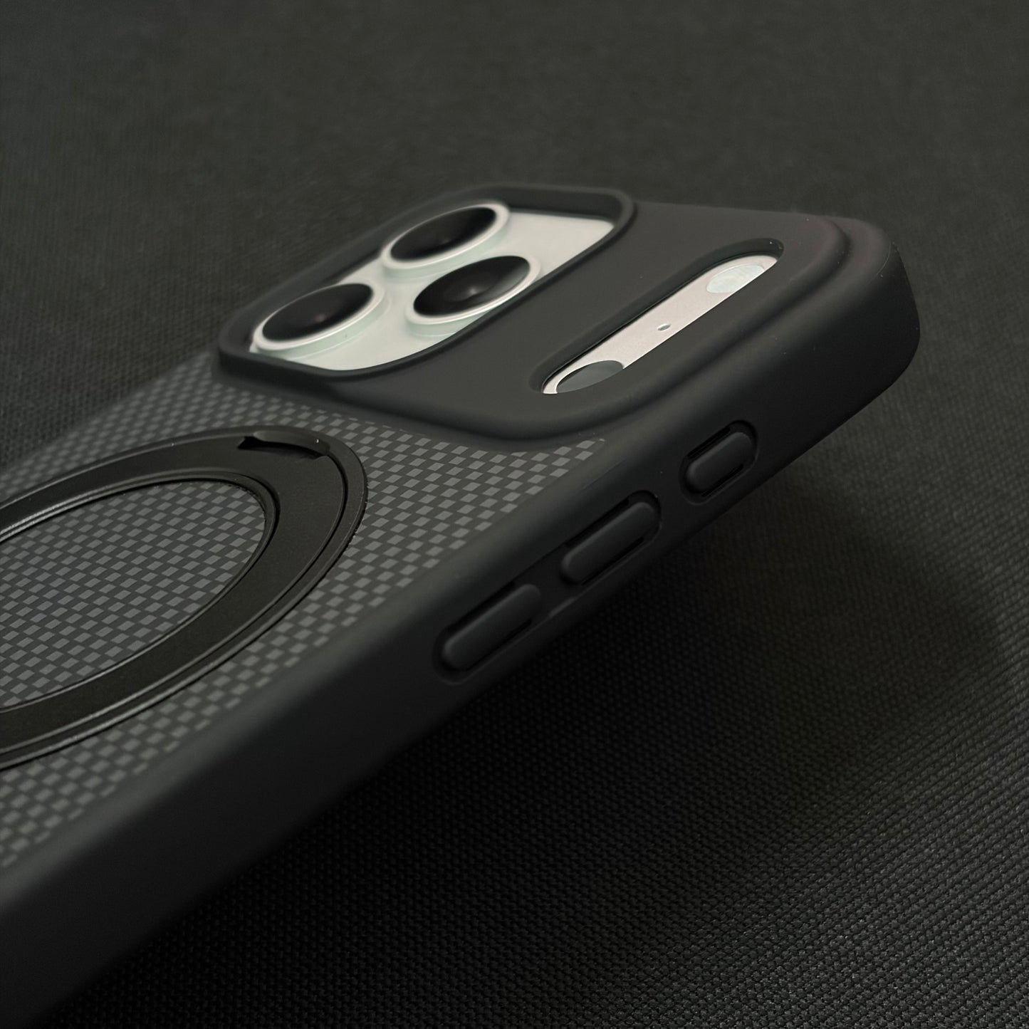 Premium Black Checkerboard 360° Rotating Magnetic Stand Case