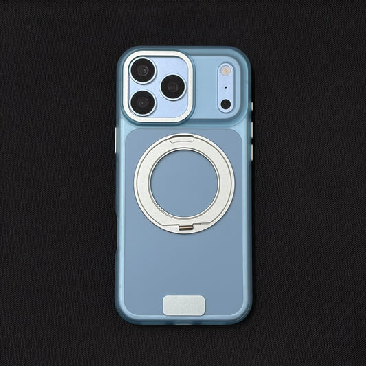Premium Frosted Blue 360° Rotating Magnetic Stand Case for iPhone