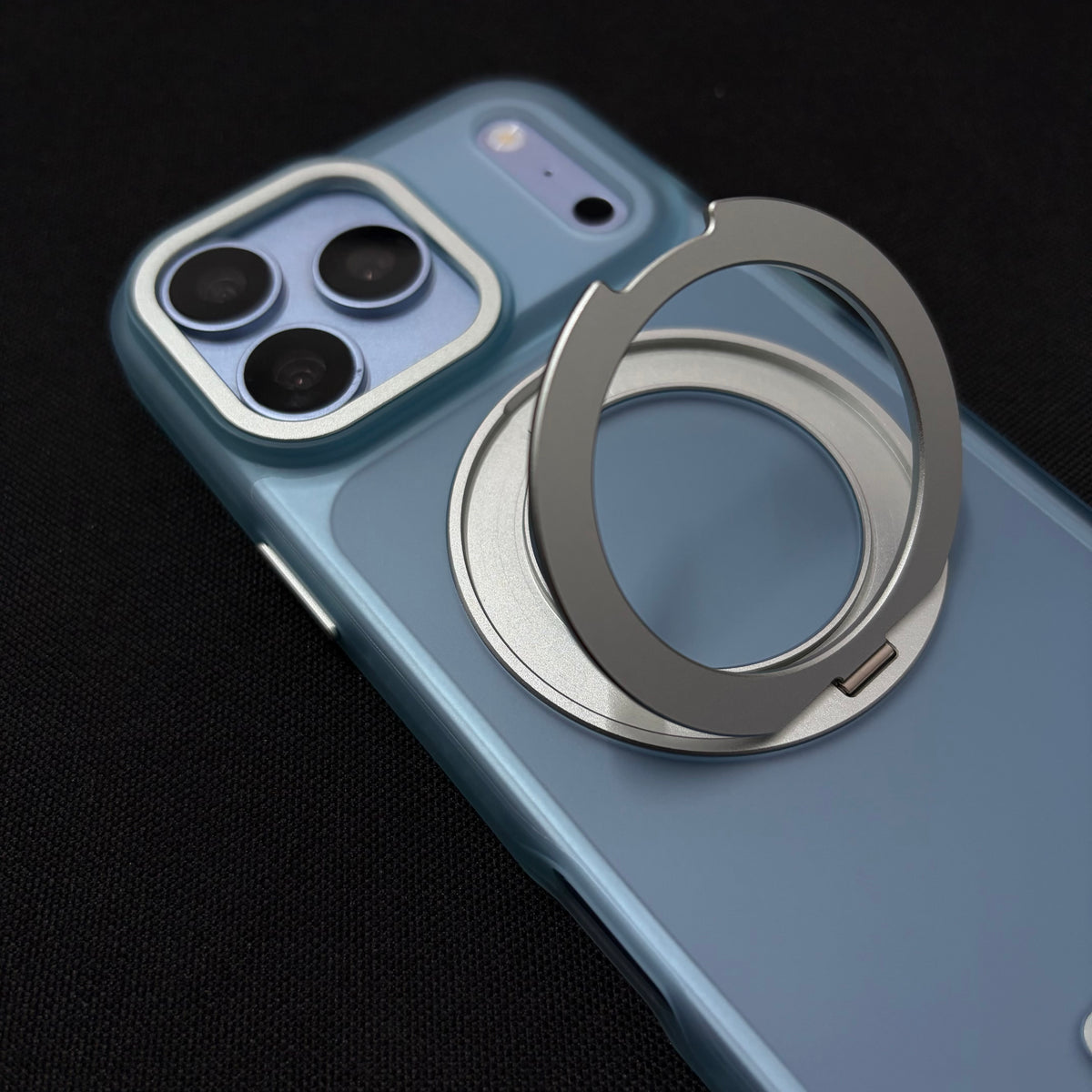 Premium Frosted Blue 360° Rotating Magnetic Stand Case for iPhone