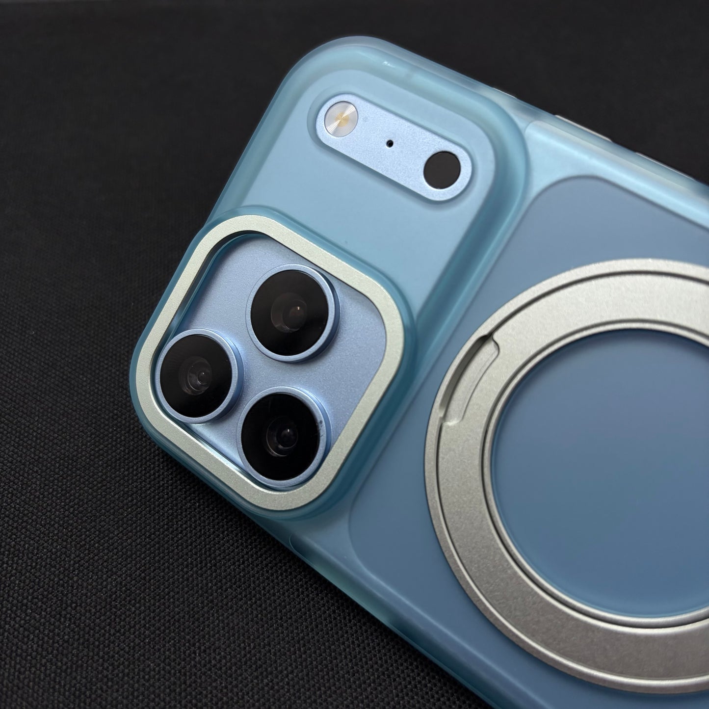Premium Frosted Blue 360° Rotating Magnetic Stand Case for iPhone