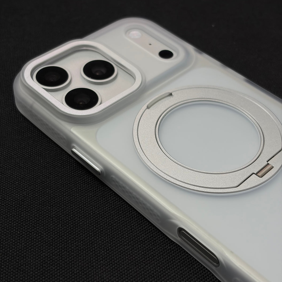 Premium Frosted White 360° Rotating Magnetic Stand Case for iPhone