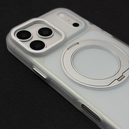 Premium Frosted White 360° Rotating Magnetic Stand Case for iPhone