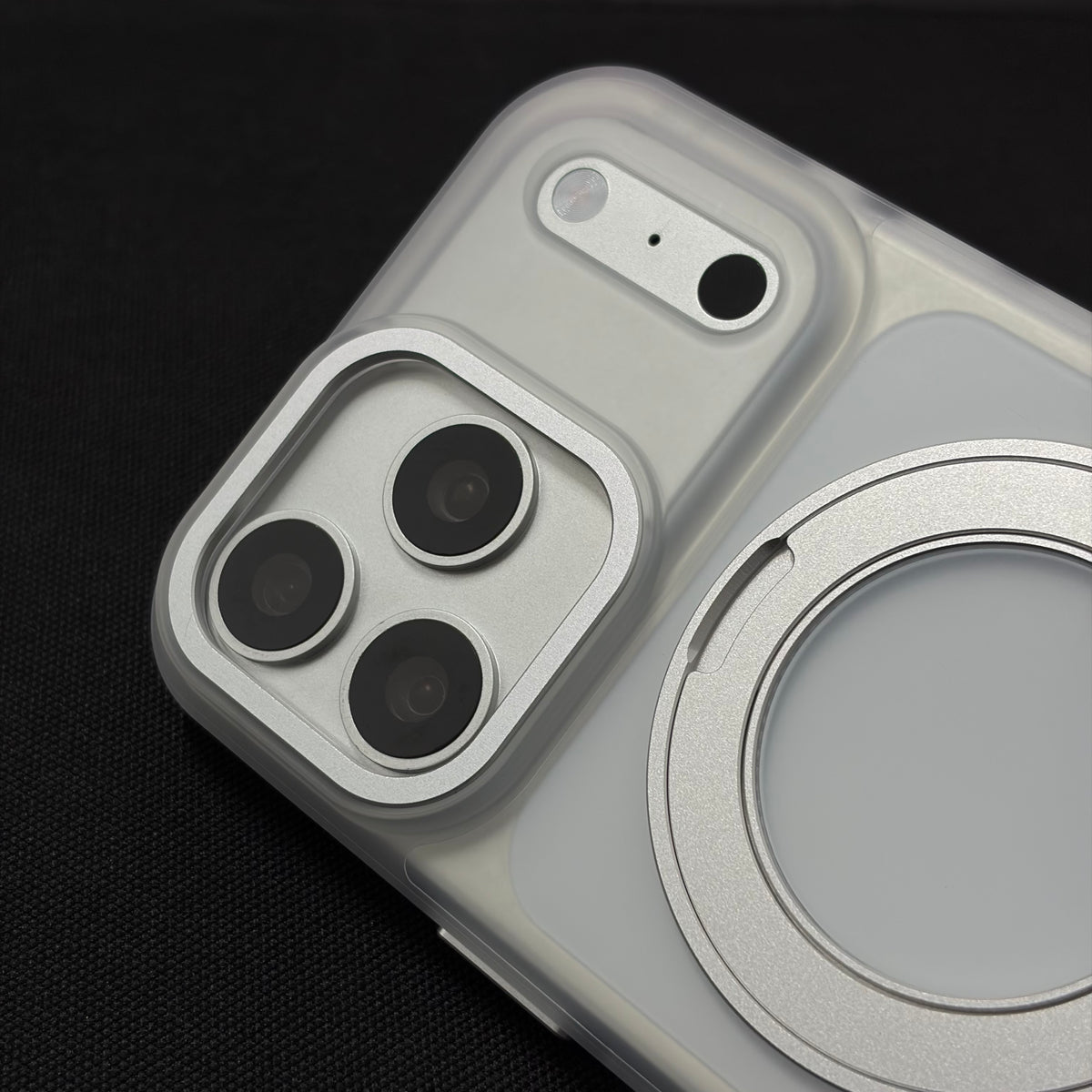 Premium Frosted White 360° Rotating Magnetic Stand Case for iPhone