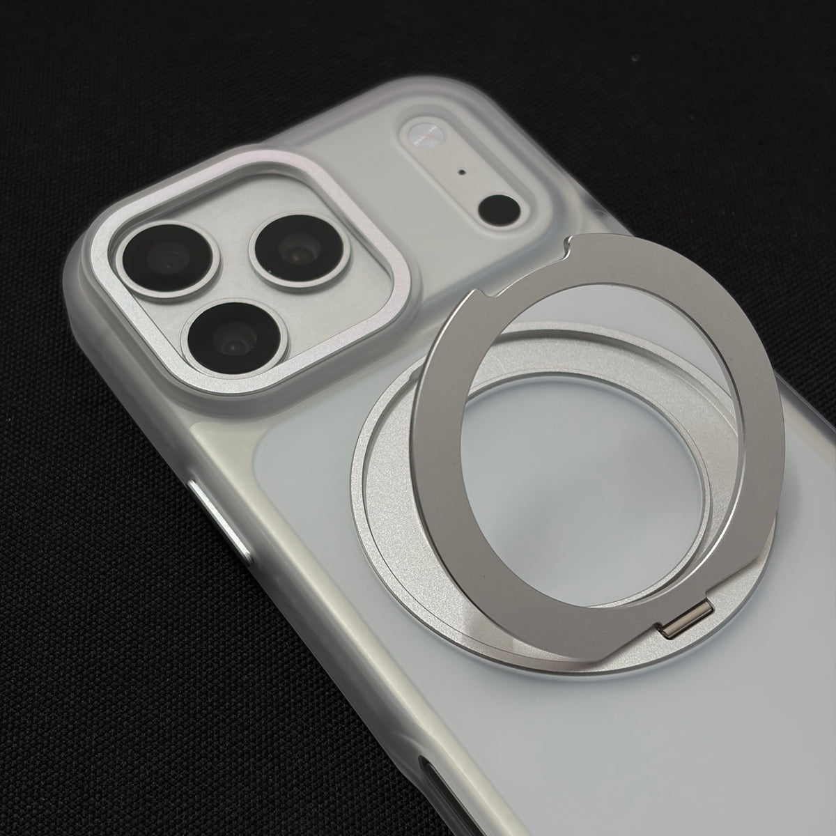 Premium Frosted White 360° Rotating Magnetic Stand Case for iPhone