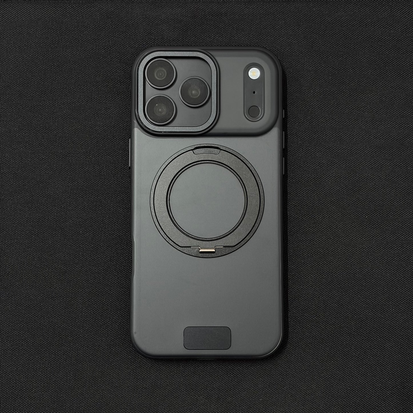 Premium Frosted Black 360° Rotating Magnetic Stand Case for iPhone
