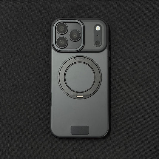 Premium Frosted Black 360° Rotating Magnetic Stand Case for iPhone