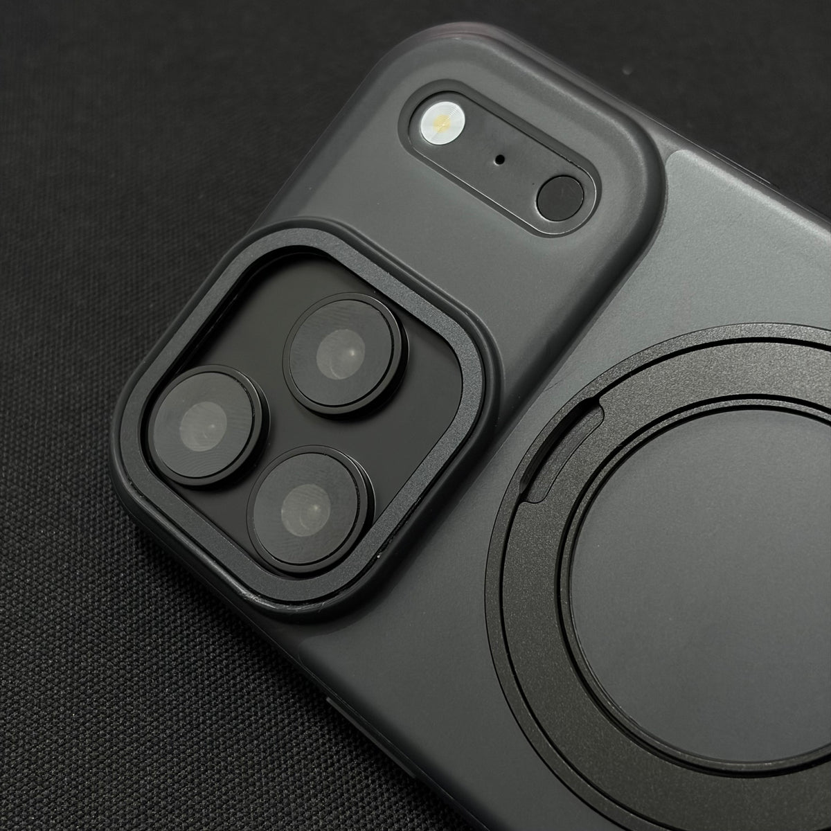 Premium Frosted Black 360° Rotating Magnetic Stand Case for iPhone