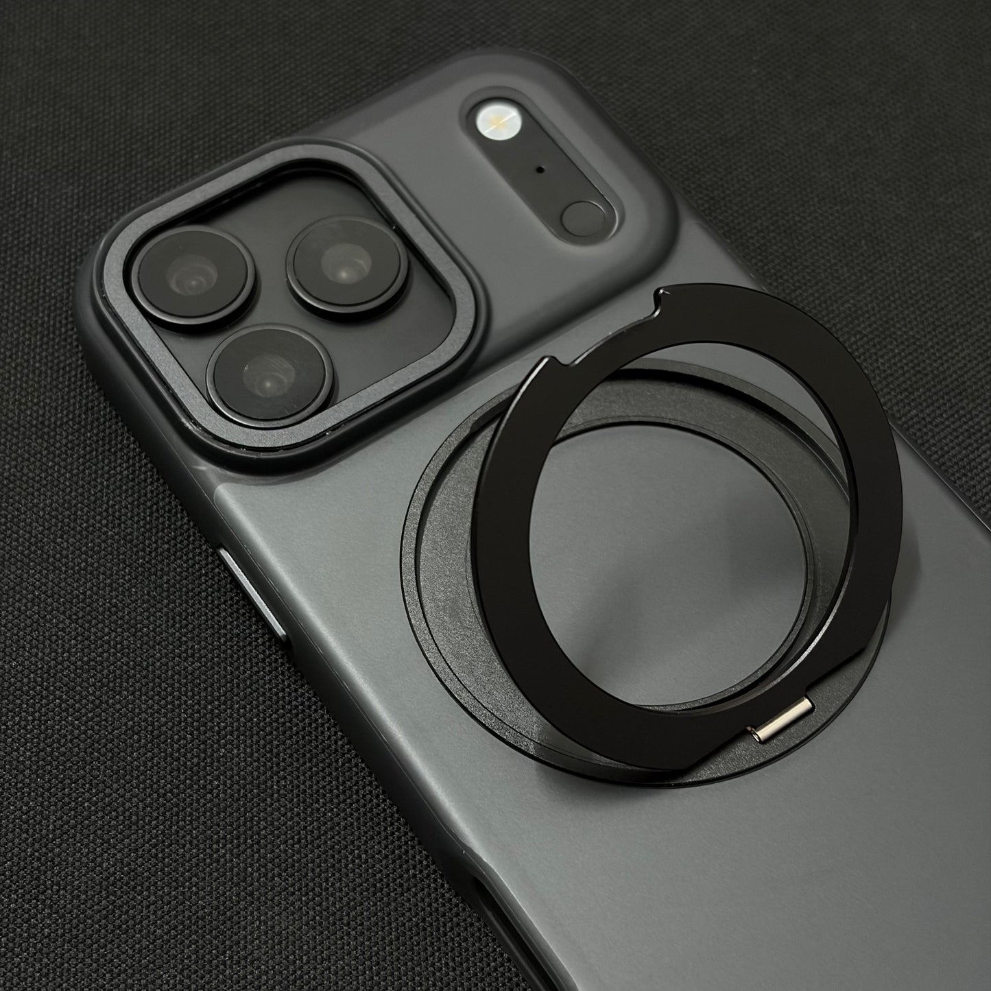 Premium Frosted Black 360° Rotating Magnetic Stand Case for iPhone