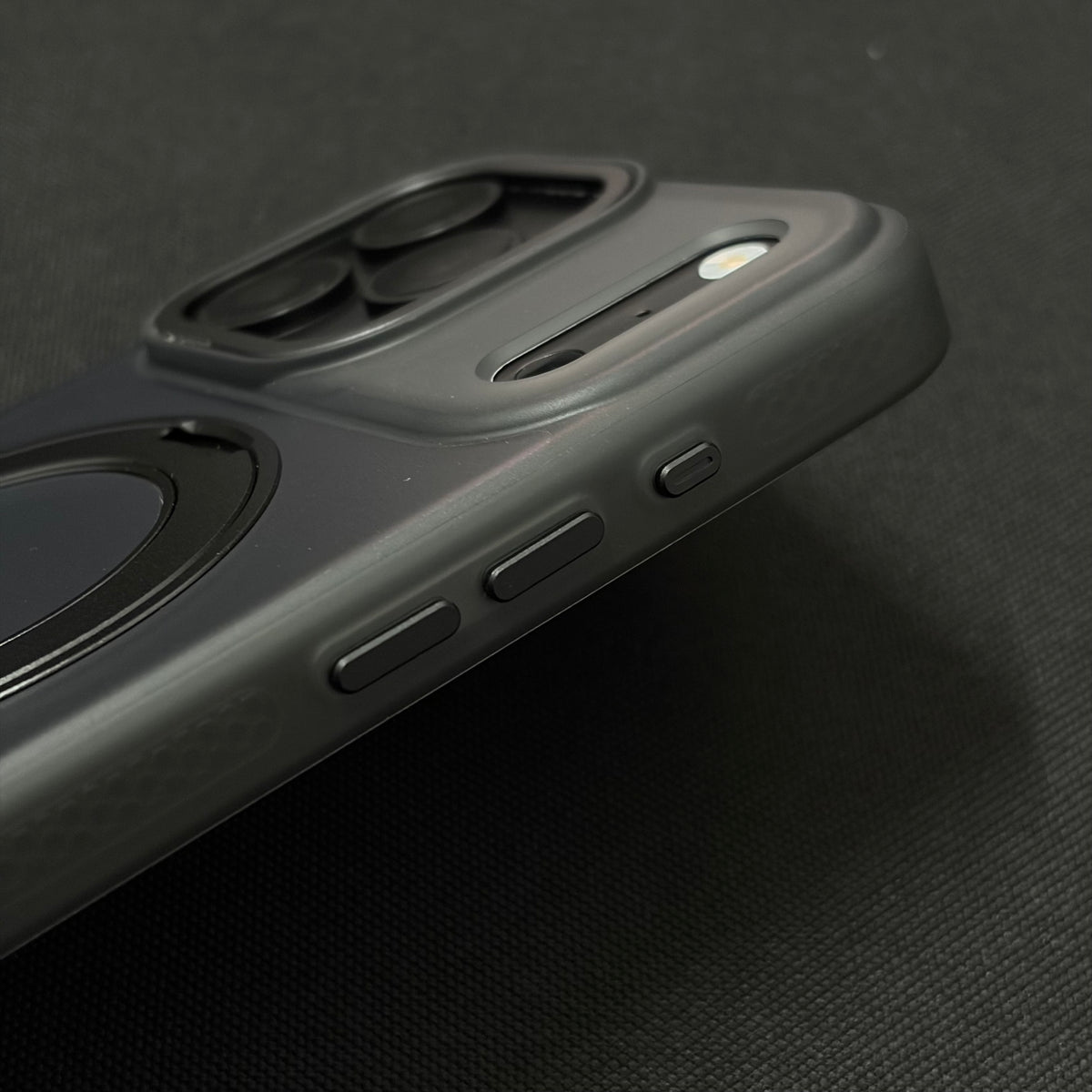 Premium Frosted Black 360° Rotating Magnetic Stand Case for iPhone