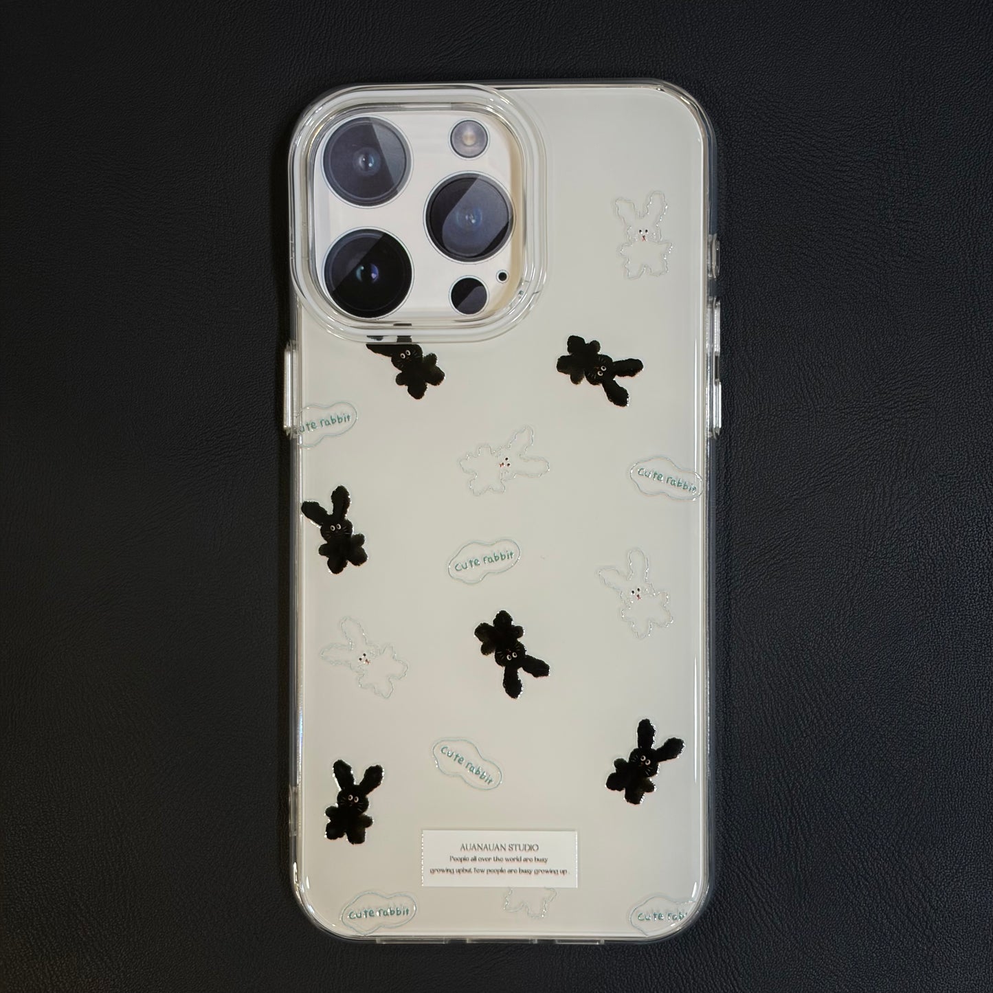 OXYGEN DOG BLACK BUNNY JELLY CASE-WHITE