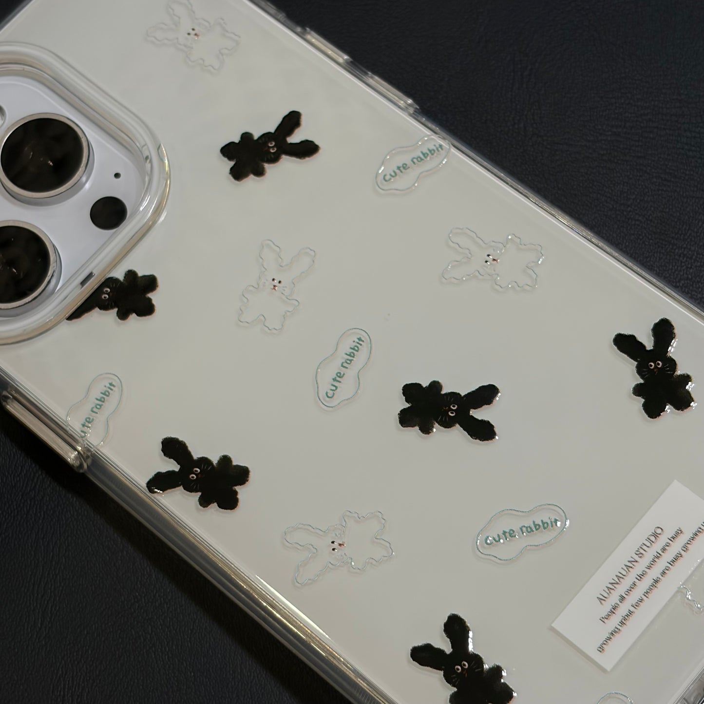 OXYGEN DOG BLACK BUNNY JELLY CASE-WHITE