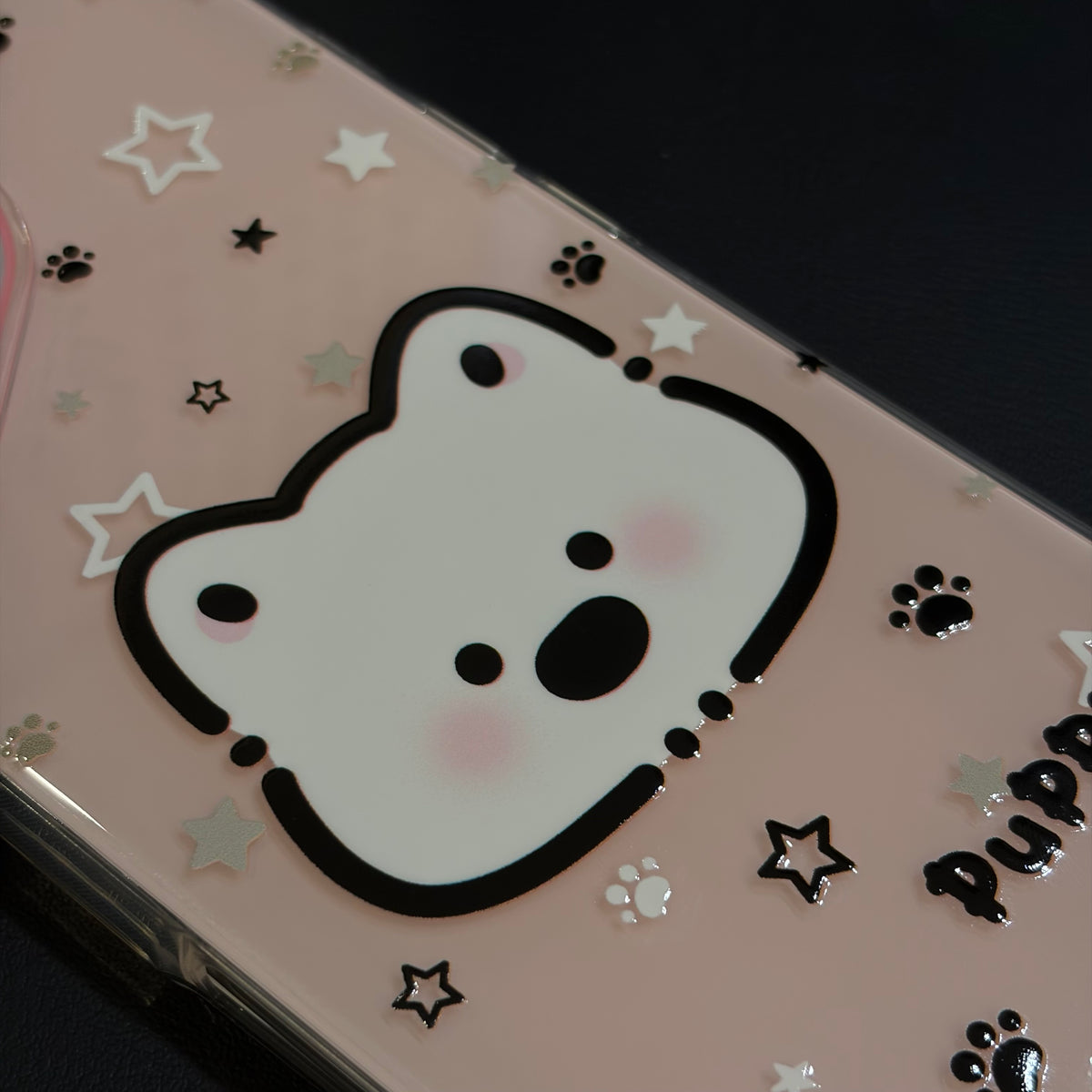 OXYGEN DOG WHITE PUPPY JELLY CASE-PINK