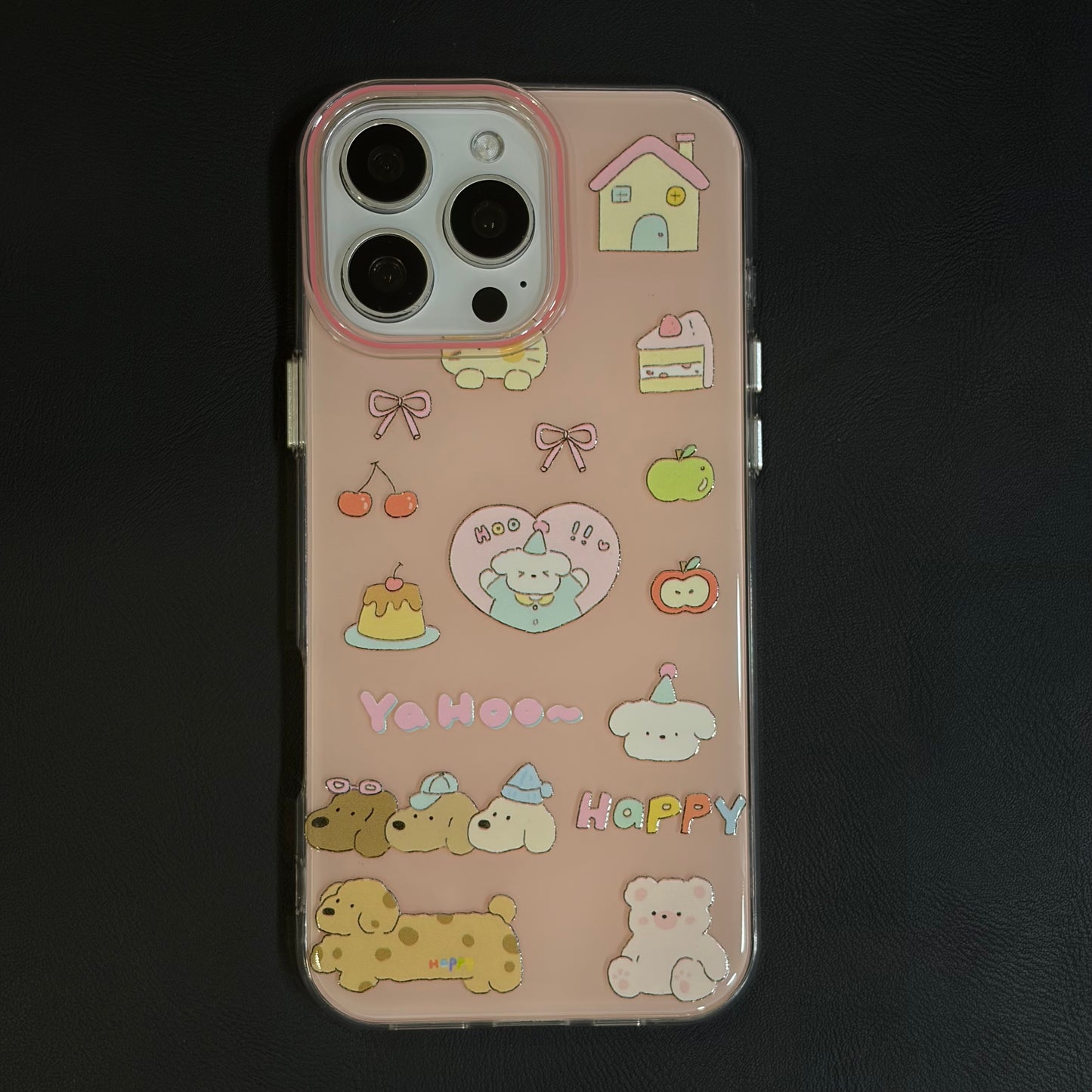 OXYGEN DOG PUPPY FRIENDS JELLY CASE-PINK