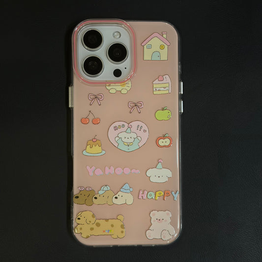 OXYGEN DOG PUPPY FRIENDS JELLY CASE-PINK