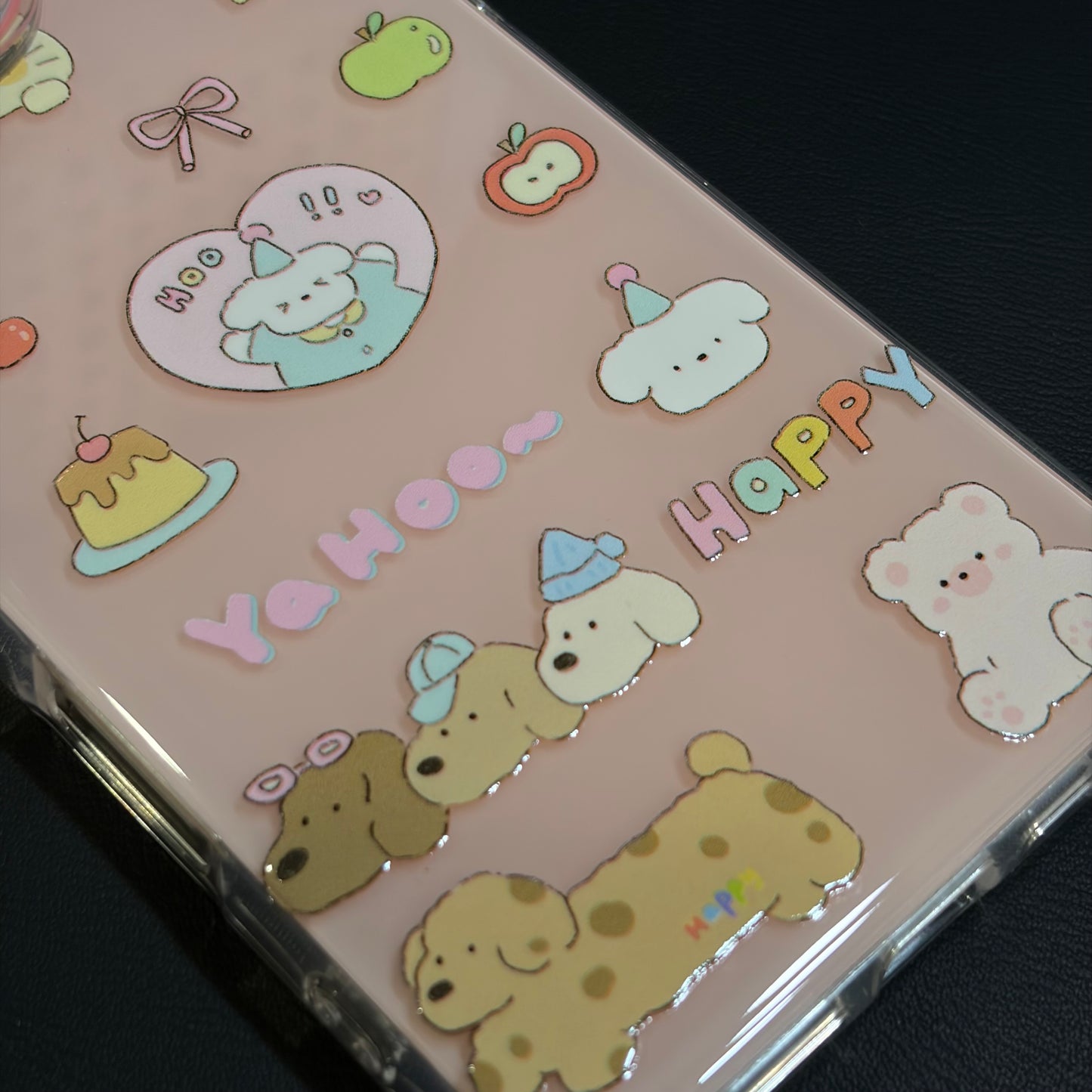 OXYGEN DOG PUPPY FRIENDS JELLY CASE-PINK