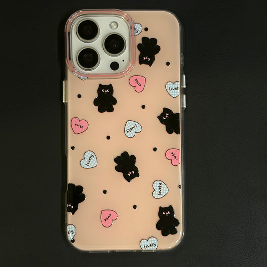 OXYGEN DOG PASTEL BLACK CAT JELLY CASE-PINK