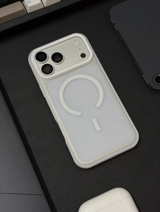 Frost White Shockproof Magnetic Case for iPhone