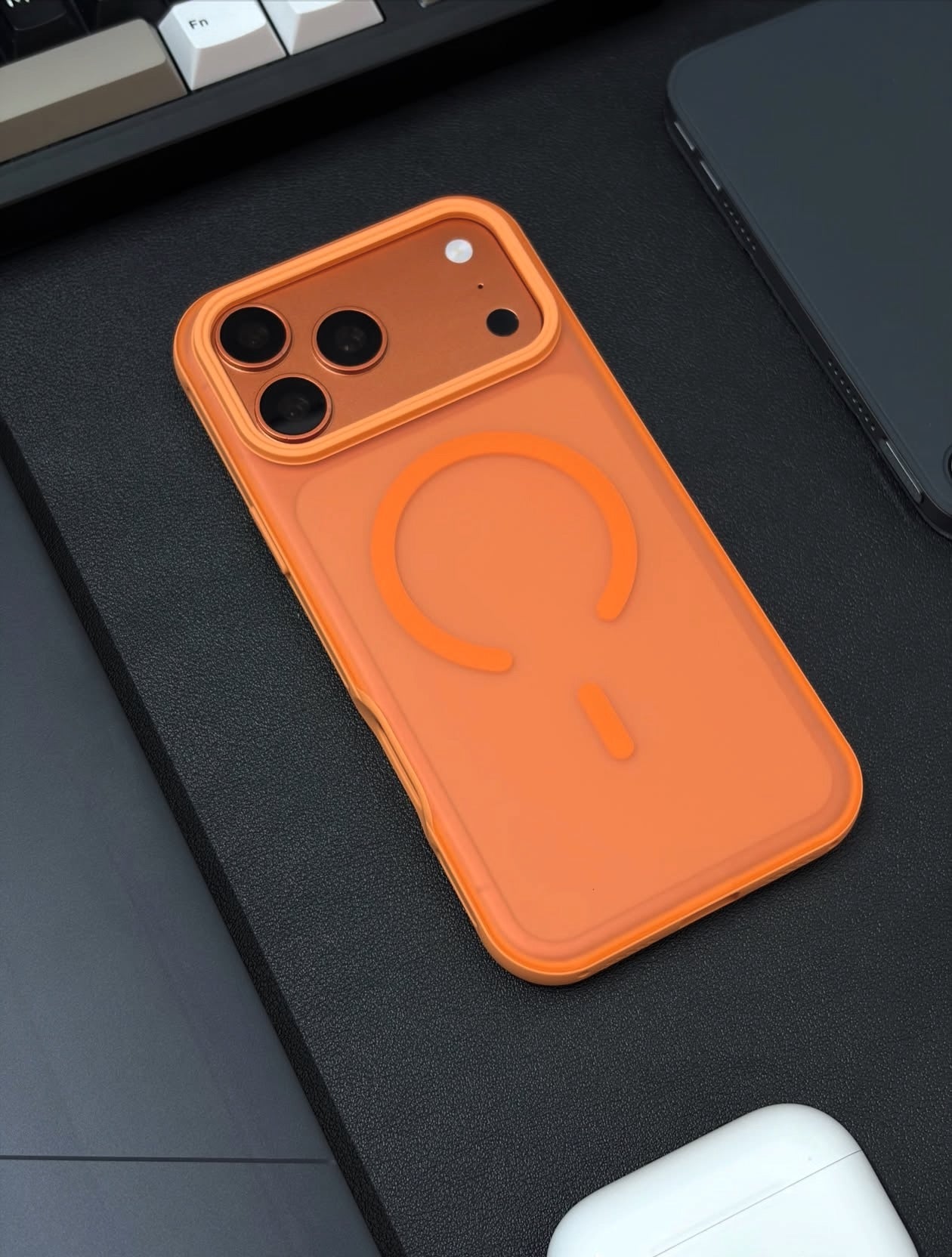 Frost Orange Shockproof Magnetic Case for iPhone