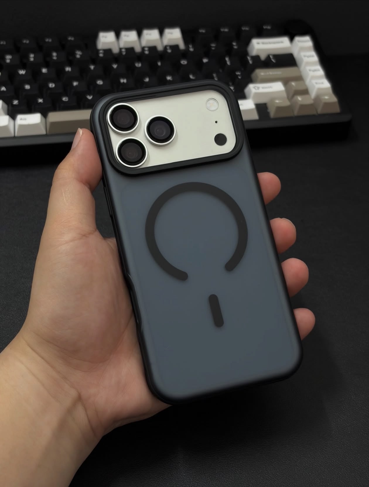 Frost Black Shockproof Magnetic Case for iPhone