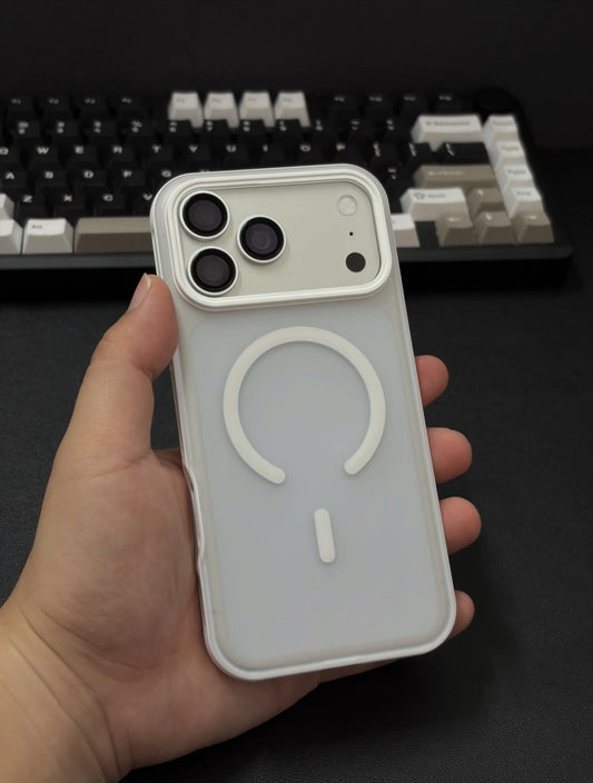 Frost White Shockproof Magnetic Case for iPhone