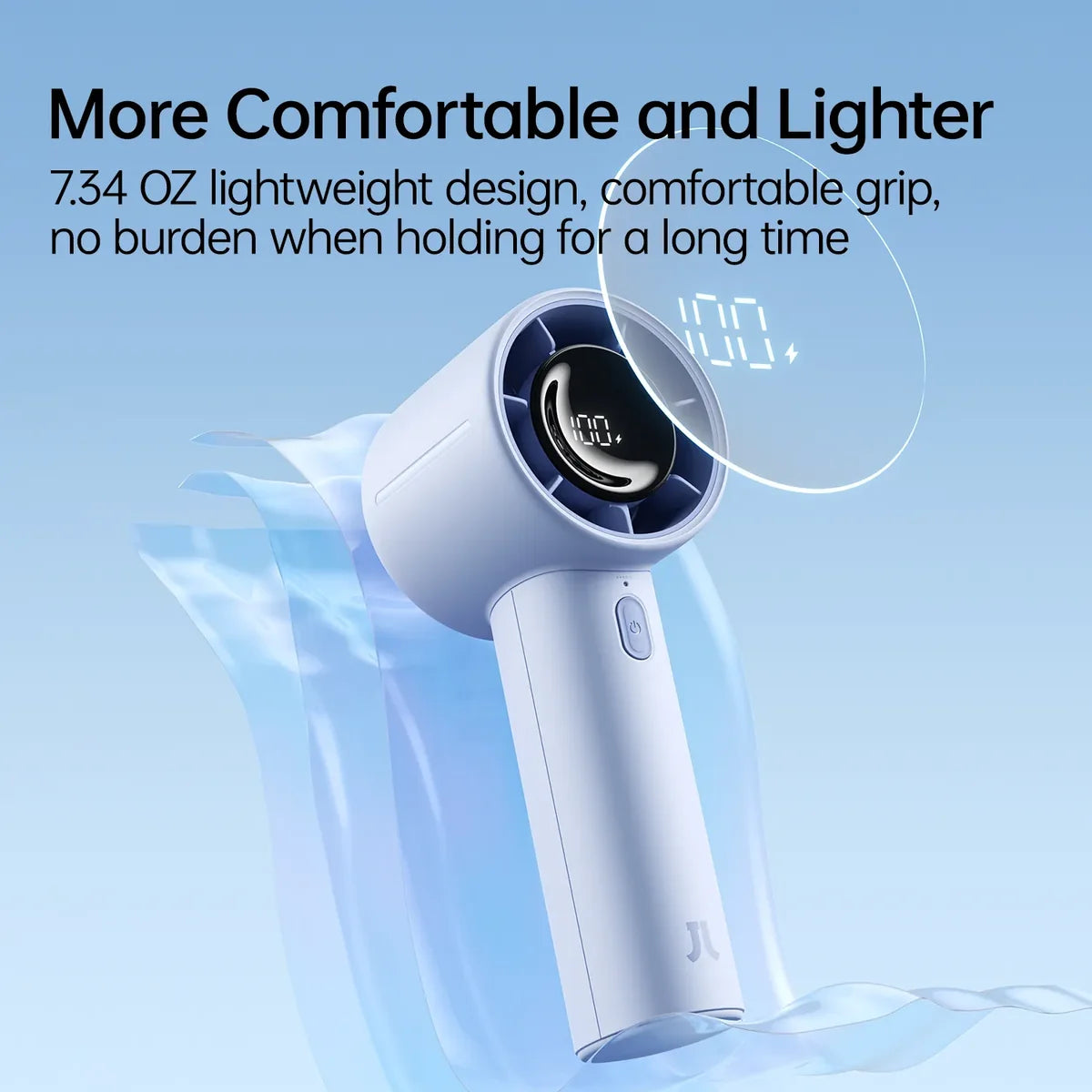 Jisulife Life10S Handheld Fan with LED (5000mAh) - Grey