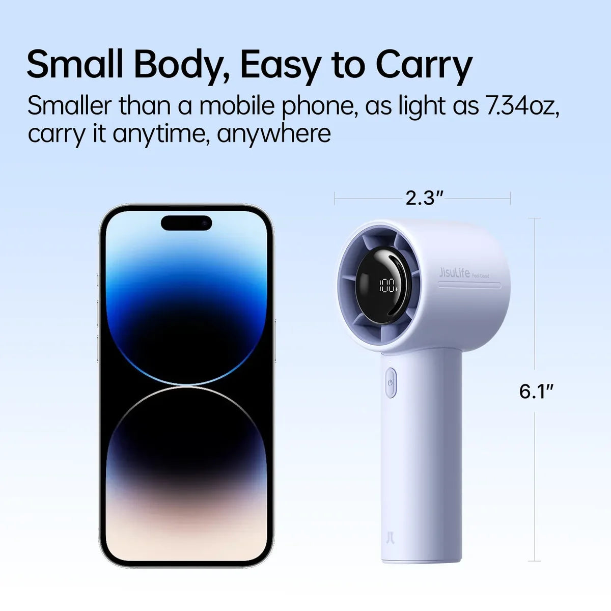 Jisulife Life10S Handheld Fan with LED (5000mAh) - Blue